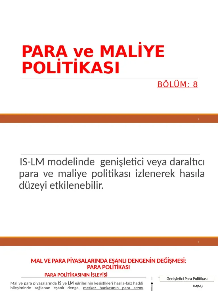 Maliye Politikası ile Para Politikası: Ekonomi Etkileri